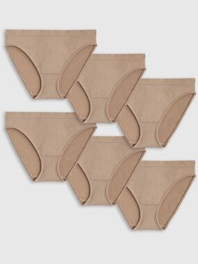 NWOT Quince Women's Size Small Smoothing Comfort Bikini (6-Pack) Sand